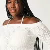 Stitchy Crochet-Style Off-the-Shoulder Sweater,Stitchy Crochet-Style Off-the-Shoulder Sweater Stitchy Crochet-Style Off-the-Shoulder Sweater,Stitchy Crochet-Style Off-the-Shoulder Sweater