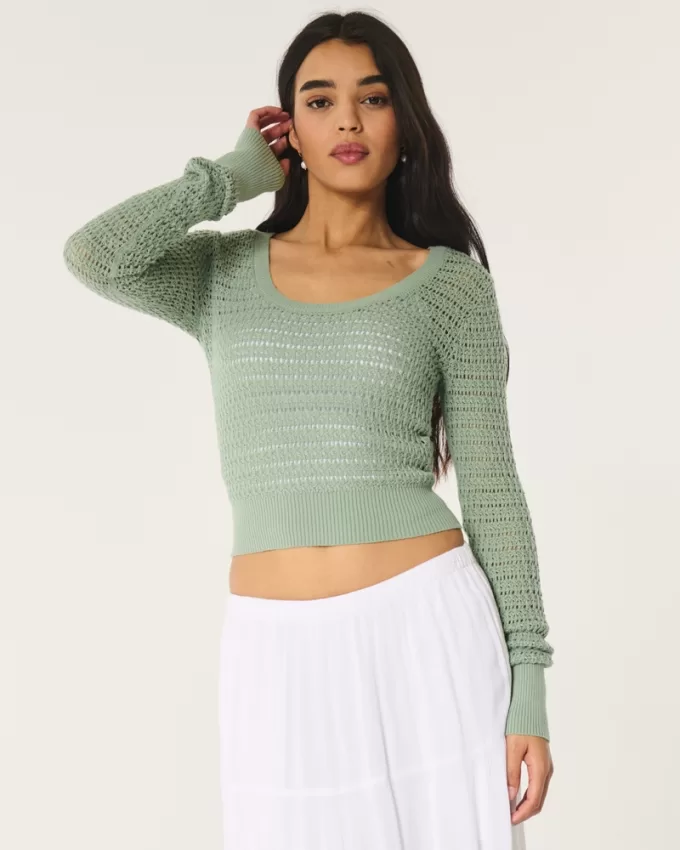 Stitchy Scoop Sweater,Stitchy Scoop Sweater