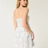 Strapless Crochet-Style Mix Mini Dress,Strapless Crochet-Style Mix Mini Dress