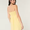 Strapless Crochet-Style Mix Mini Dress,Strapless Crochet-Style Mix Mini Dress