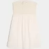 Strapless Crochet-Style Mix Mini Dress,Strapless Crochet-Style Mix Mini Dress
