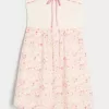 Strapless Crochet-Style Mix Mini Dress,Strapless Crochet-Style Mix Mini Dress