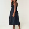 Strapless Linen-Blend Midi Dress,Strapless Linen-Blend Midi Dress