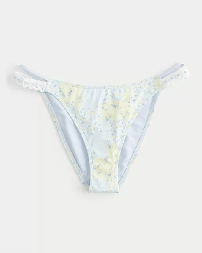 Strappy High-Leg Cheeky Bikini Bottom,Strappy High-Leg Cheeky Bikini Bottom