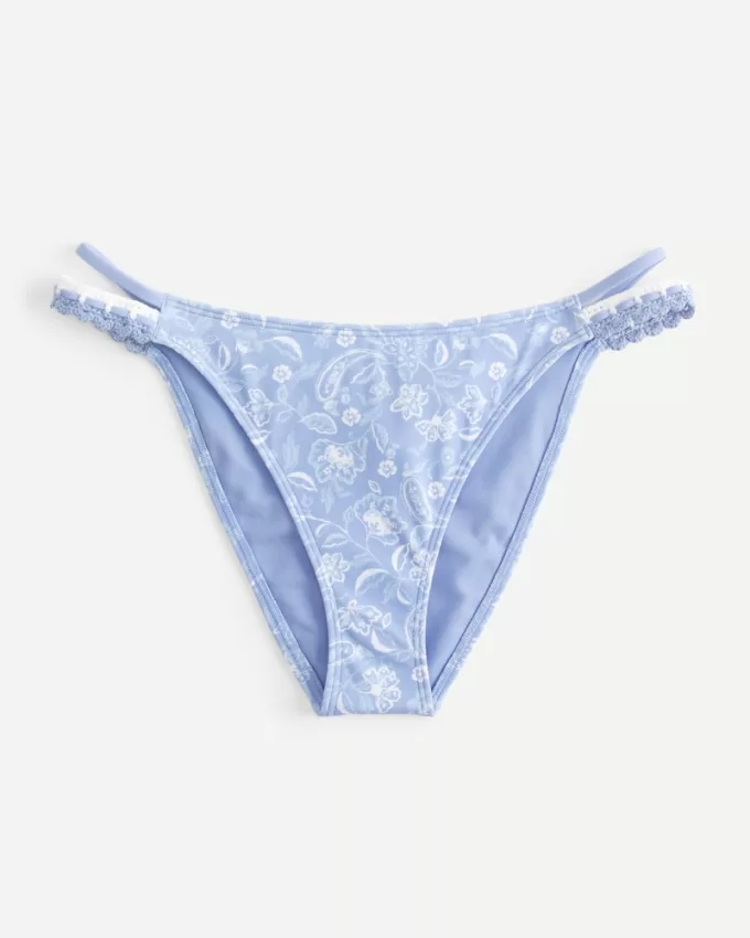 Strappy High-Leg Cheeky Bikini Bottom,Strappy High-Leg Cheeky Bikini Bottom