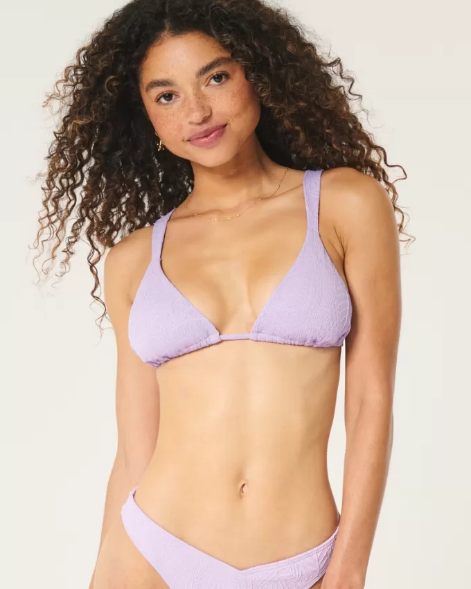Tapered Jacquard Triangle Bikini Top,Tapered Jacquard Triangle Bikini Top