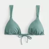 Tapered Ribbed Triangle Bikini Top,Tapered Ribbed Triangle Bikini Top
