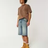 Taz Graphic Medium Wash Super Baggy Denim Shorts,Taz Graphic Medium Wash Super Baggy Denim Shorts