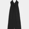 Tie-Front Jumpsuit,Tie-Front Jumpsuit