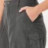Ultra High-Rise Linen-Blend Soft Cargo Shorts,Ultra High-Rise Linen-Blend Soft Cargo Shorts