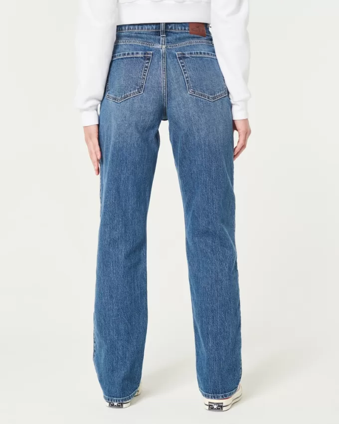 Ultra High-Rise Medium Wash Dad Jeans,Ultra High-Rise Medium Wash Dad Jeans
