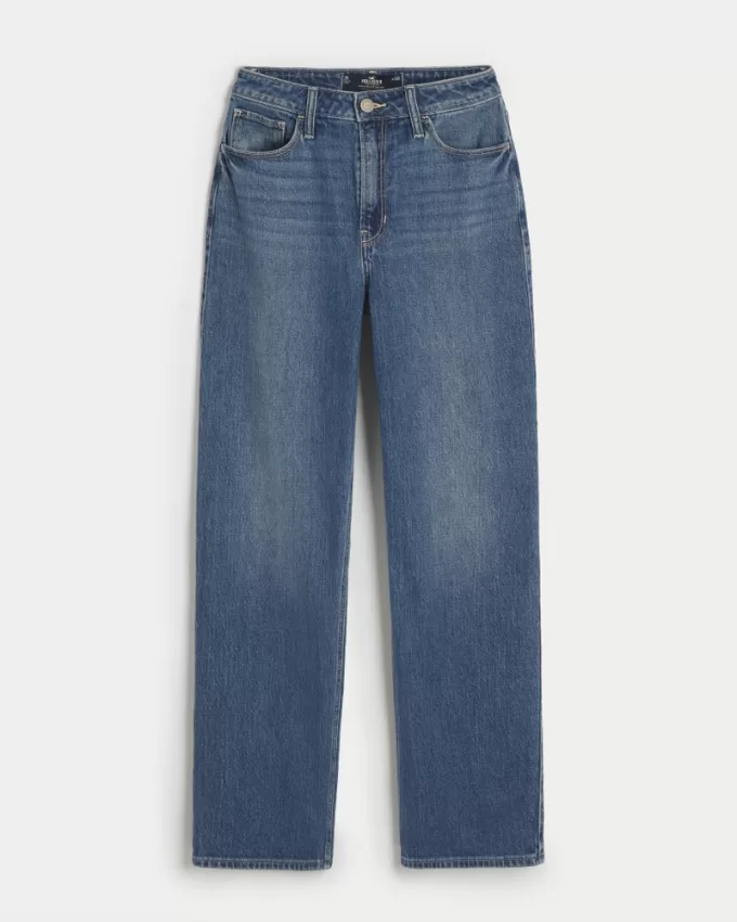 Ultra High-Rise Medium Wash Dad Jeans,Ultra High-Rise Medium Wash Dad Jeans