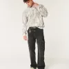 Washed Black Baggy Cargo Jeans,Washed Black Baggy Cargo Jeans