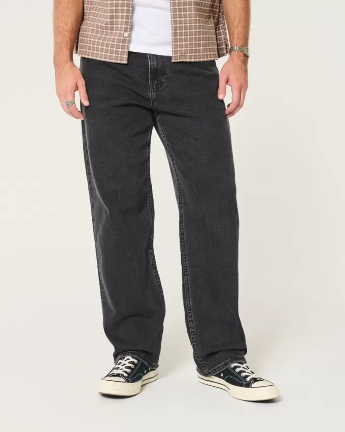 Washed Black Baggy Jeans,Washed Black Baggy Jeans