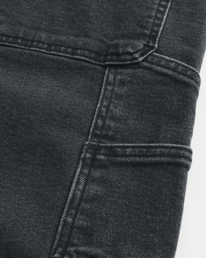 Washed Black Loose Carpenter Jeans,Washed Black Loose Carpenter Jeans