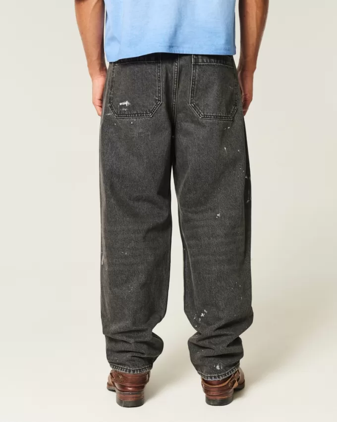 Washed Black Paint Splatter Baggy Skater Jeans,Washed Black Paint Splatter Baggy Skater Jeans Washed Black Paint Splatter Baggy Skater Jeans,Washed Black Paint Splatter Baggy Skater Jeans