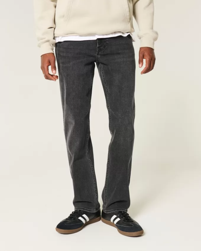 Washed Black Straight Jeans,Washed Black Straight Jeans