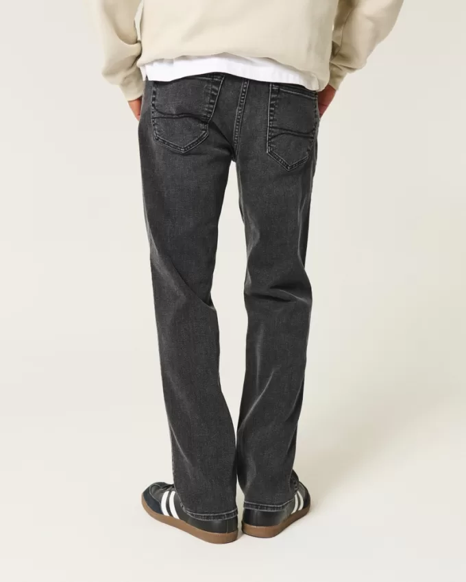 Washed Black Straight Jeans,Washed Black Straight Jeans