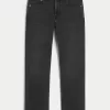 Washed Black Straight Jeans,Washed Black Straight Jeans