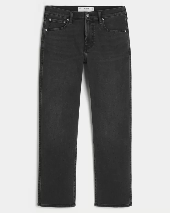 Washed Black Straight Jeans,Washed Black Straight Jeans