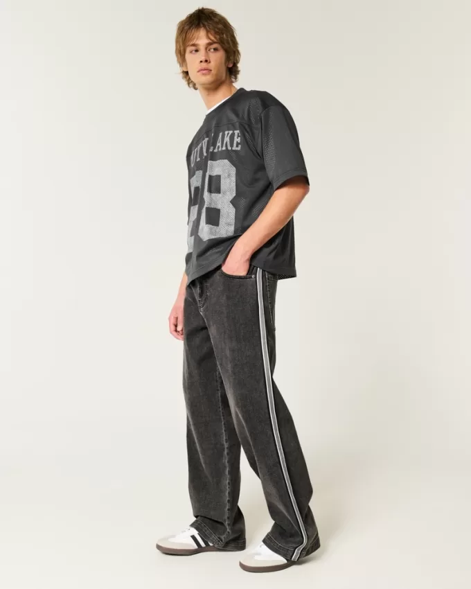 Washed Black Super Baggy Jeans,Washed Black Super Baggy Jeans