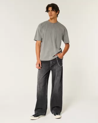 Washed Black Super Baggy Jeans,Washed Black Super Baggy Jeans
