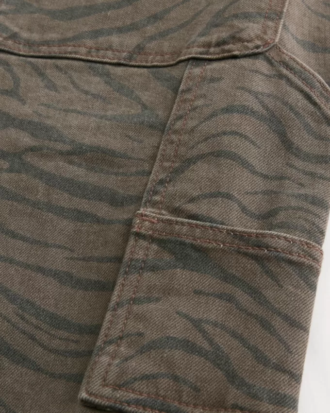 Zebra Print Baggy Painter Jeans,Zebra Print Baggy Painter Jeans